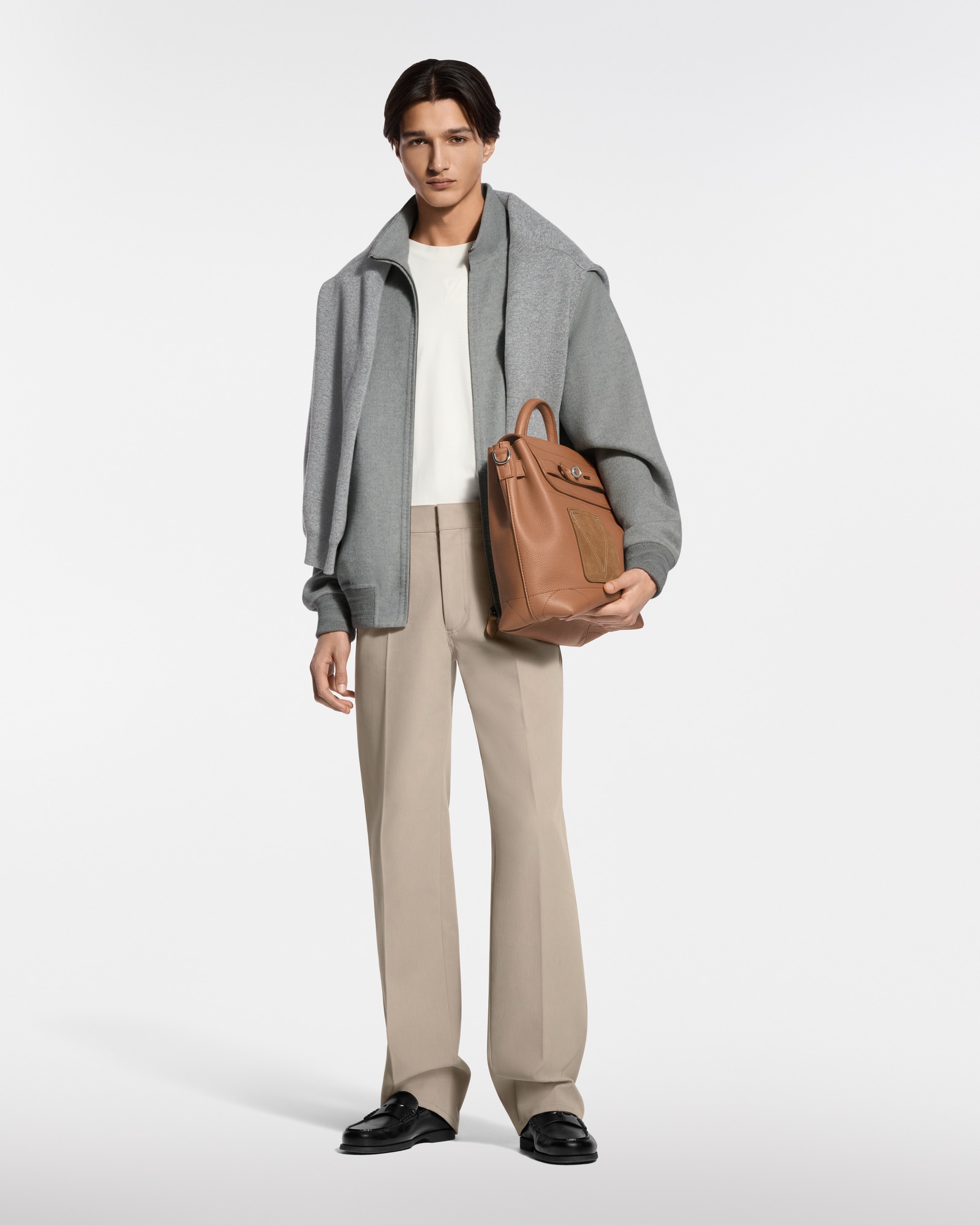 Double Face Cashmere-Wool Track Top - Luxury Grey | LOUIS VUITTON